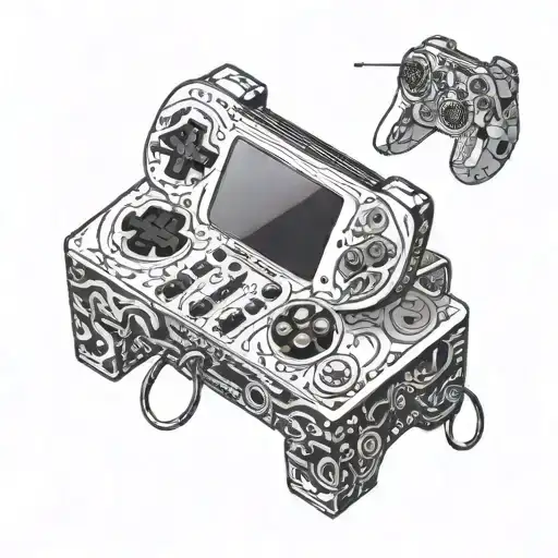 A Diy Gaming Console With Tribal Patterns And Symbols