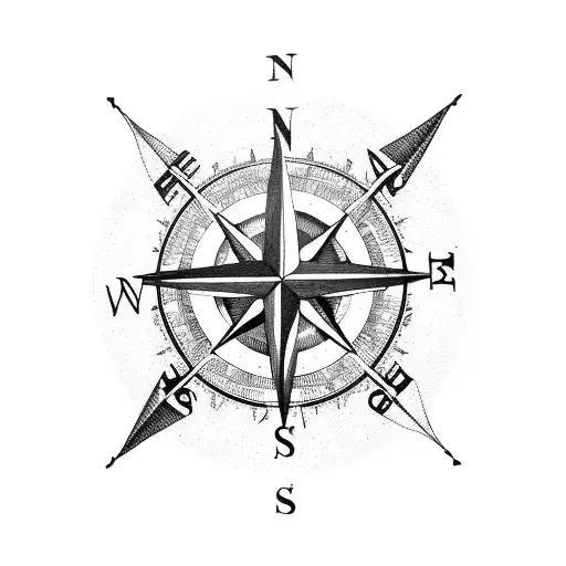 Compass With Old Map