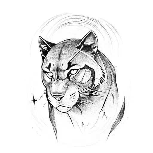 Black Panther Under Full Moon