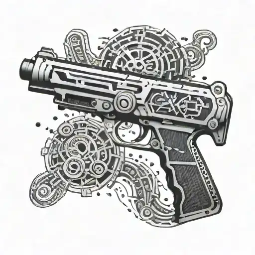 A Futuristic Airsoft Gun Integrated With Viking Runes