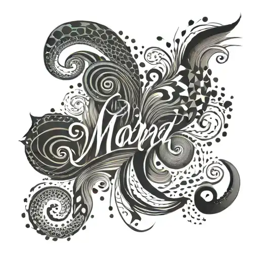An Abstract Design Incorporating Mara And Josie's Names In A Unique And Artistic Way