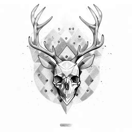 Deer Antlers With Skull