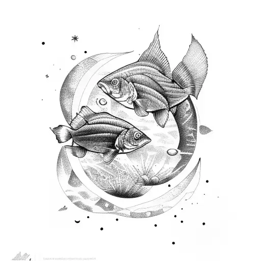 2 Fishes In Moon
