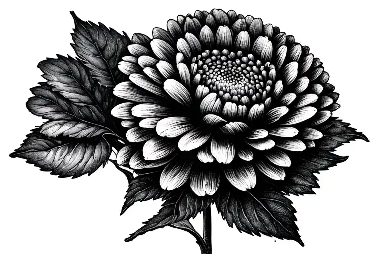 Chrysanthemum Flower Large Black Leaves