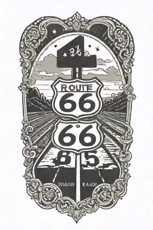 Route 66 Sign Road Leading Towards
