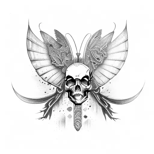 Butterfly With Skull Wings