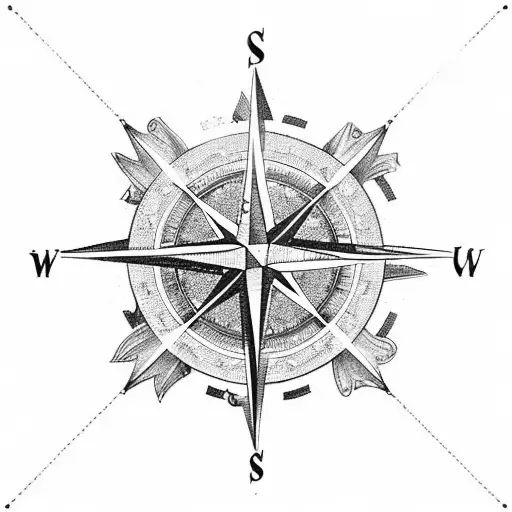 A Compass Rose With Card Suits Instead Of The Cardinal Directions