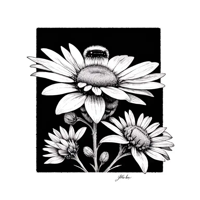 Edelweiss And Small Bee