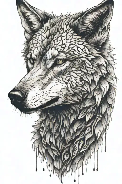 The Wolf Is Sitting Completely