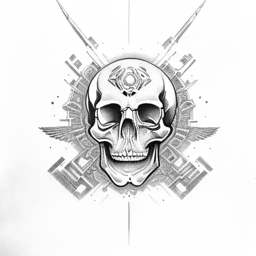 Skull With Quitar