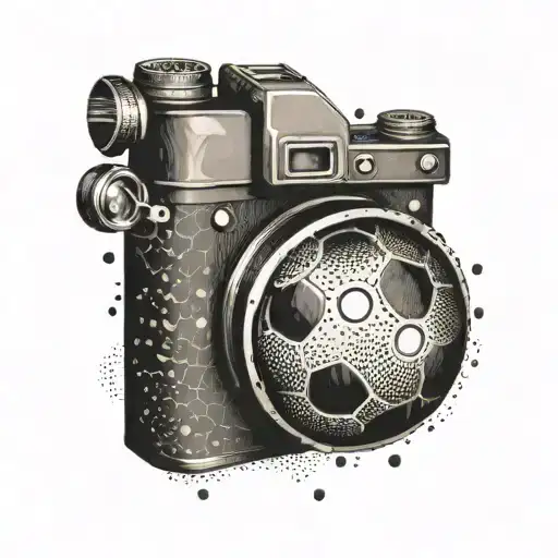 A Camera Shutter With Soccer Ball Patterns