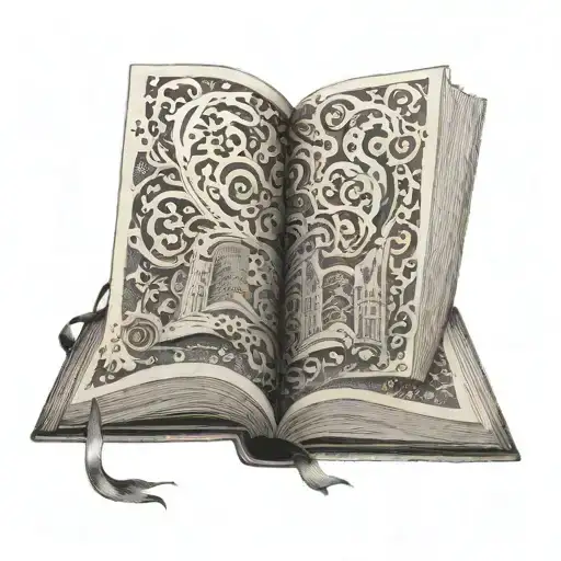 An Open Book With Intricate Designs Emerging From Its Pages