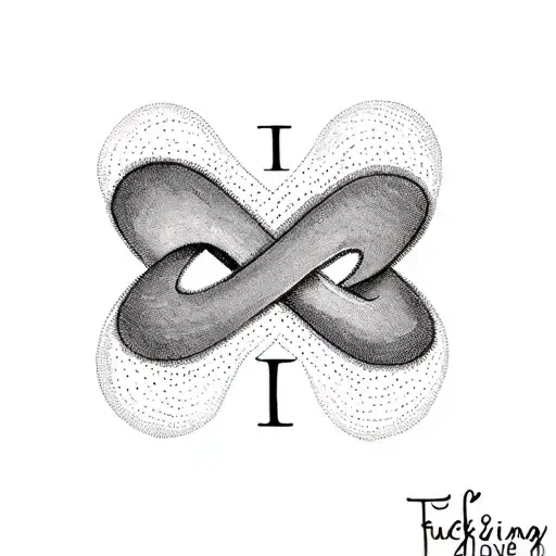 Infinity Symbol With Words I Fucking Love Him And The Initial T
