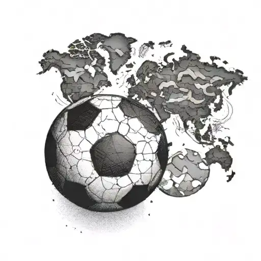 Create A Detailed Soccer Ball Morphing Into A World Map With A Player Kicking It