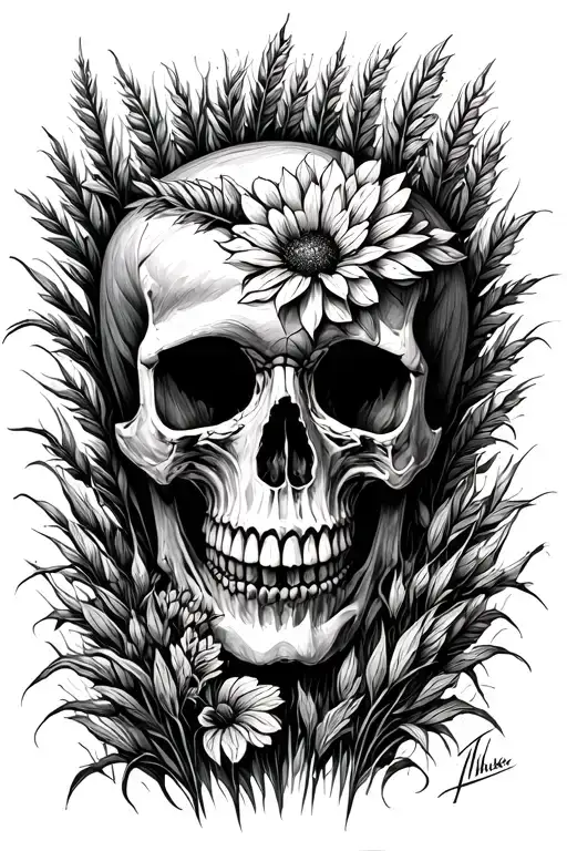 Tall Grass And Skull