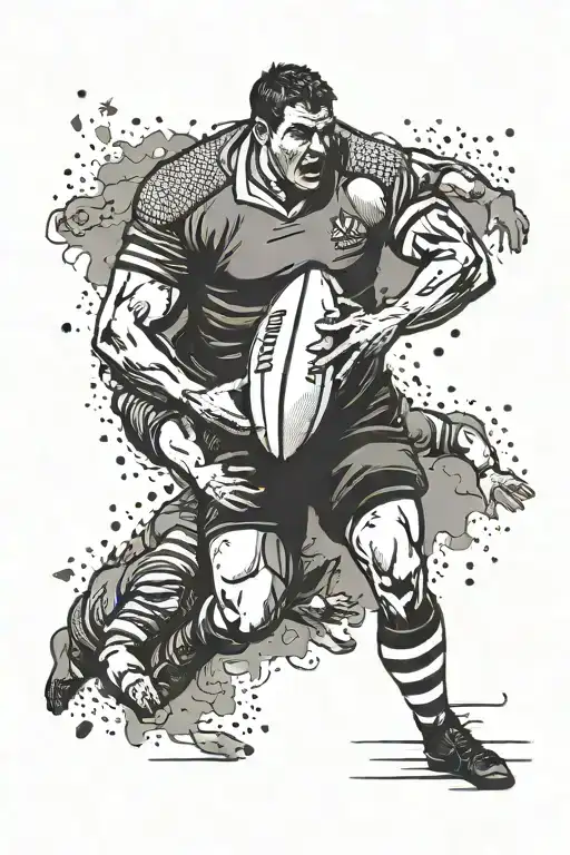 Abstract Representation Of A Rugby Scrum With A Subtle Tribute To Your Family