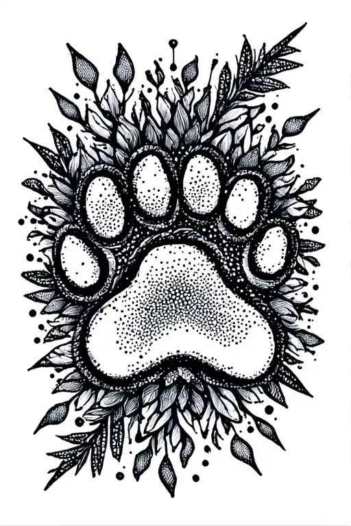 Nordic Style Design Paw Print Surrounded