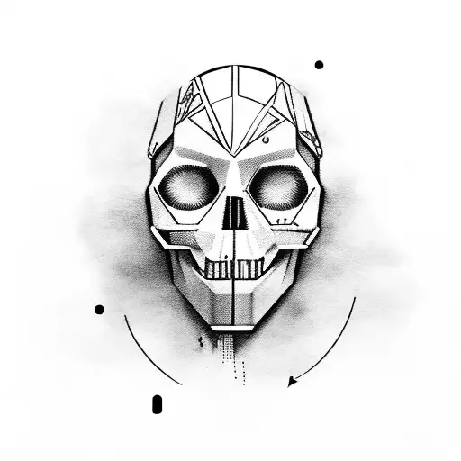 Cyberpunk Girl With Skull Mask With Zamins Lettering