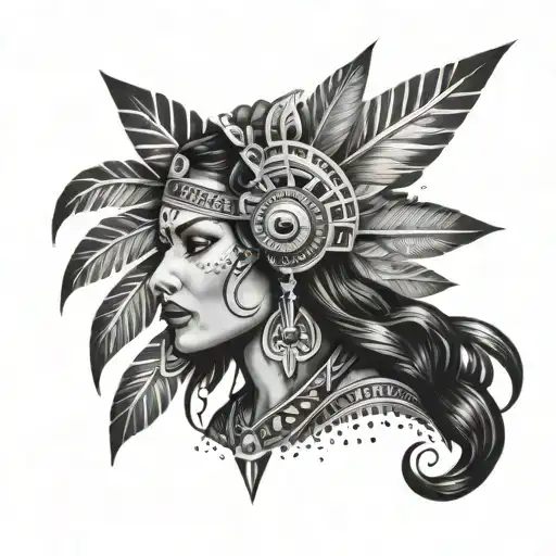 Aztec Goddess Inspired Portrait With A Chicano Twist