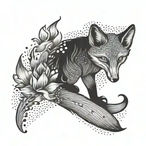 Fox With An Iris Flower For A Tail