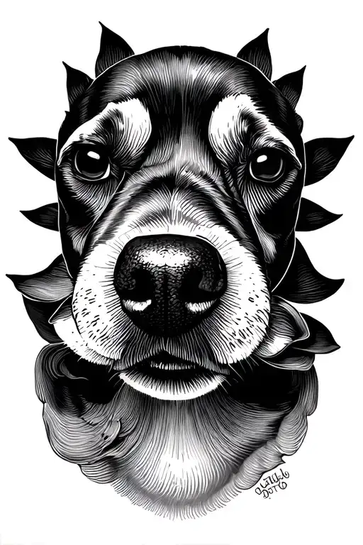 Dog Nose Print Lotus Flower