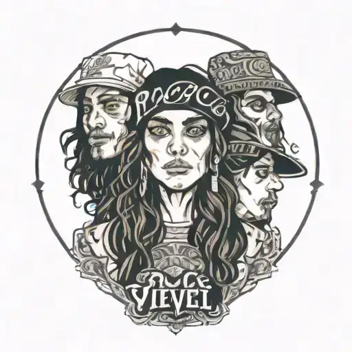 Incorporate A Stylized Portrait Of The Band Members Of Pierce The Veil Into A Music-themed