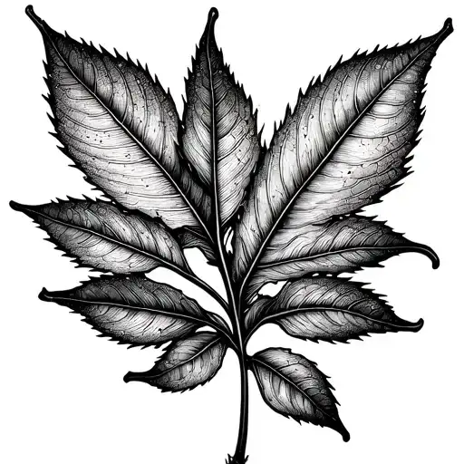 Single Gum Leaf Many Details