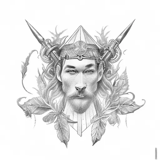 German Long Sword With Rosemary Leaves