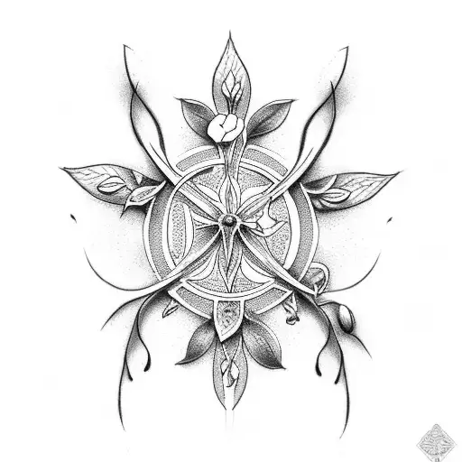 Christian Cross With Lily Of The Valley And Poppy Flowers