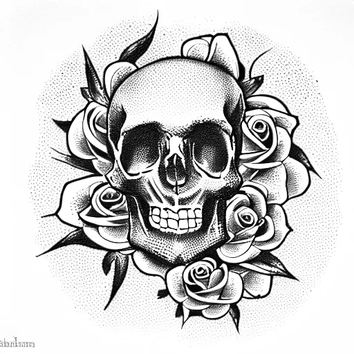 Skull With Roses
