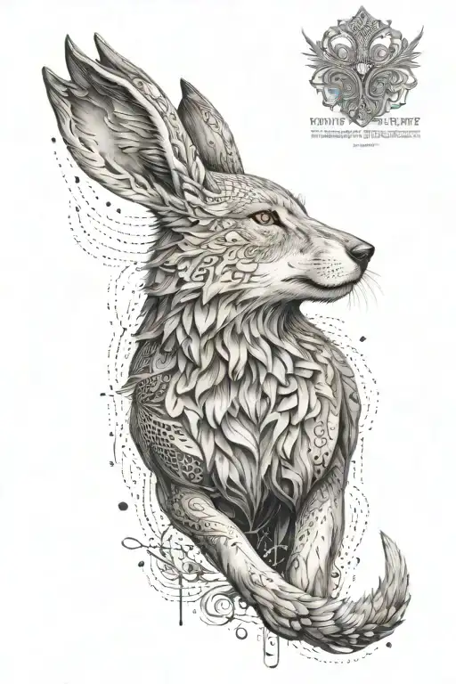 Powerful Majestic Wolf Rabbit Entire Body
