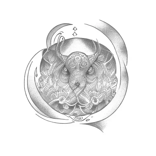 For A Tatoo Design Make Me A Person Caring The Circle Around Him While His Mind Is Peacefull