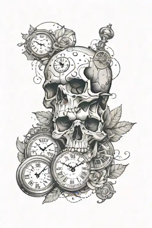 Skull And Clocks
