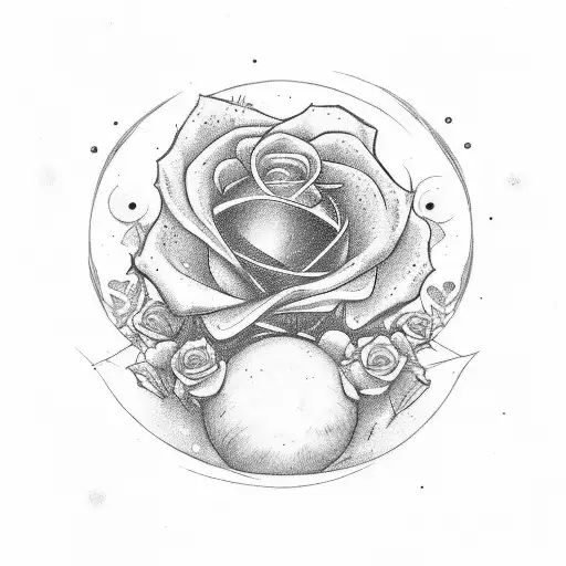 Moon With Rose