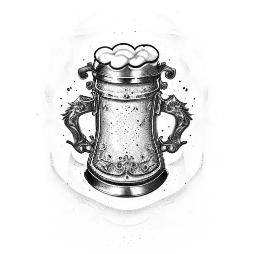 A German Beer Stein Overflowing With Vibrant Flowers