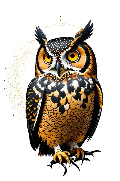 Golden Ratio Owl Perched On Top