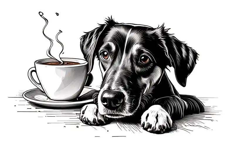 Dog And Coffee