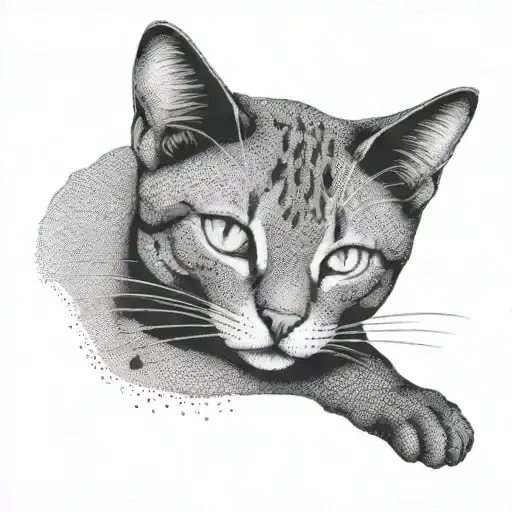 Minimalistic Cat Lounging