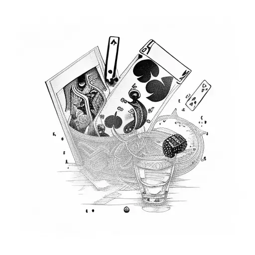 Poker &Whiskey Glass & Music