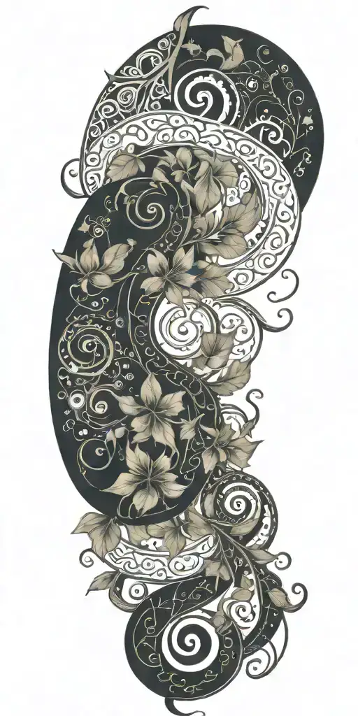 An Intricate Vine Pattern Intertwining With Astrological Symbols