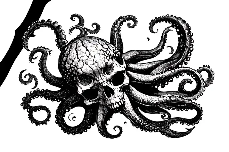 Kraken Whit Skulls