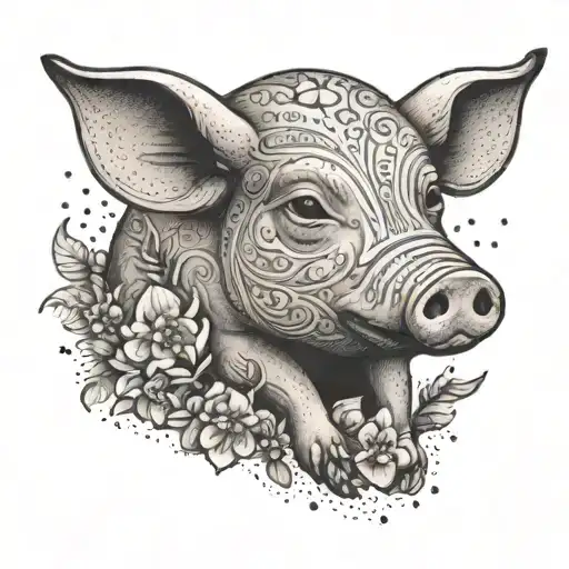 Pig Hugs Dog In Paradise