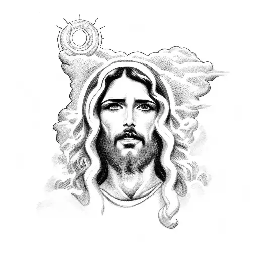 Jesus On A Cloud With A Crown