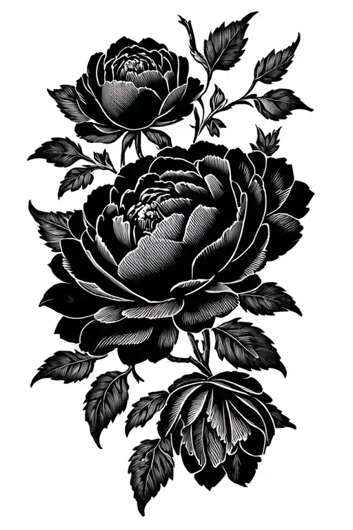 Ornamental With Peonies