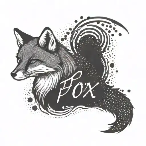 Fox With The Inscription Poo