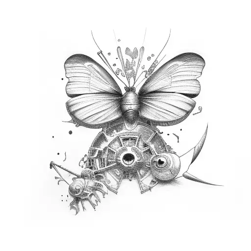 Robin With A Blue Butterfly