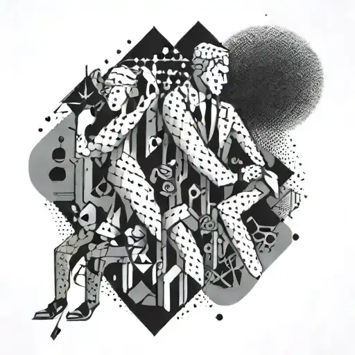 An Abstract Geometric Representation Of A Party Scene At A Festa Eletronica