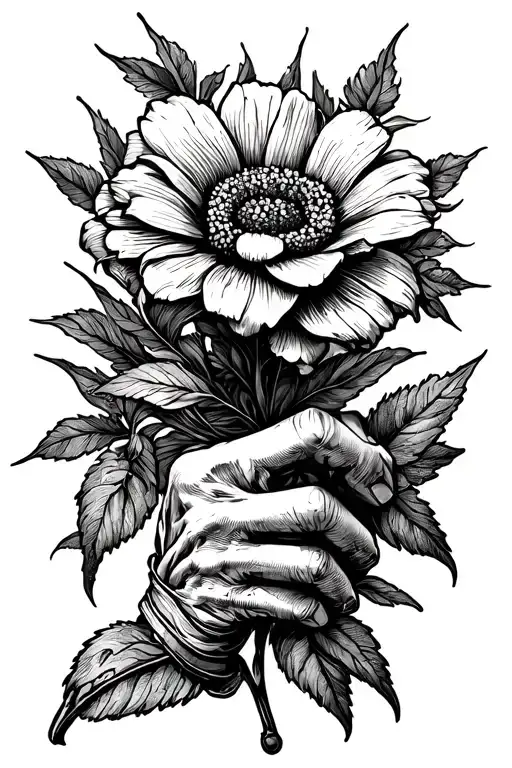 Gauntlet Holding A Flower