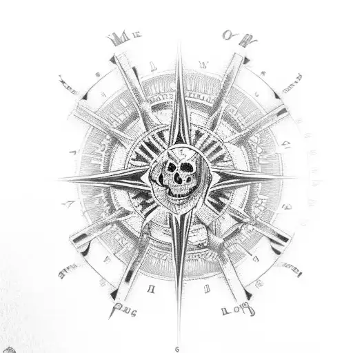 Skull Compass Hourglass Roses