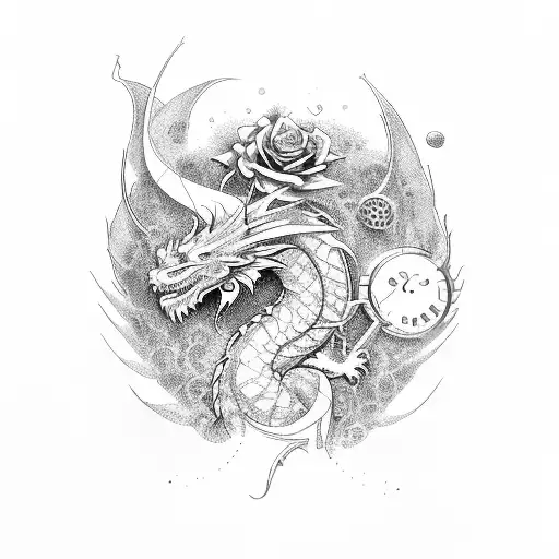 Dragon And Rose